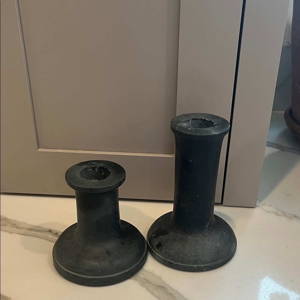 Elegant Soapstone Candle Holders